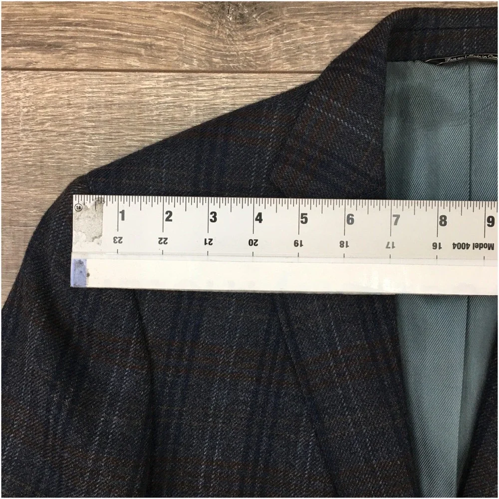 SAKS Mens Tweed Blazer Sport Coat Casual Jacket Size 40R Essential‎ Wool Suit